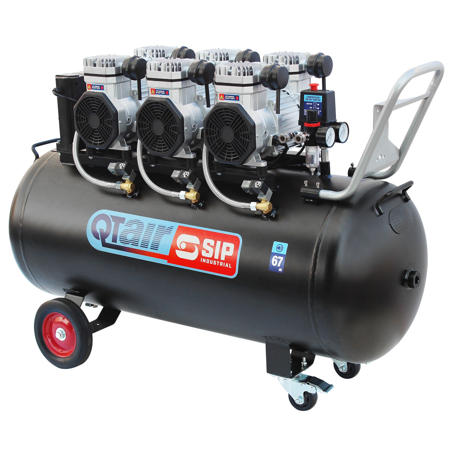 SIP QT AIR DD 4.5hp 200ltr Ultra Low Noise Compressor & Hose Reel Package
