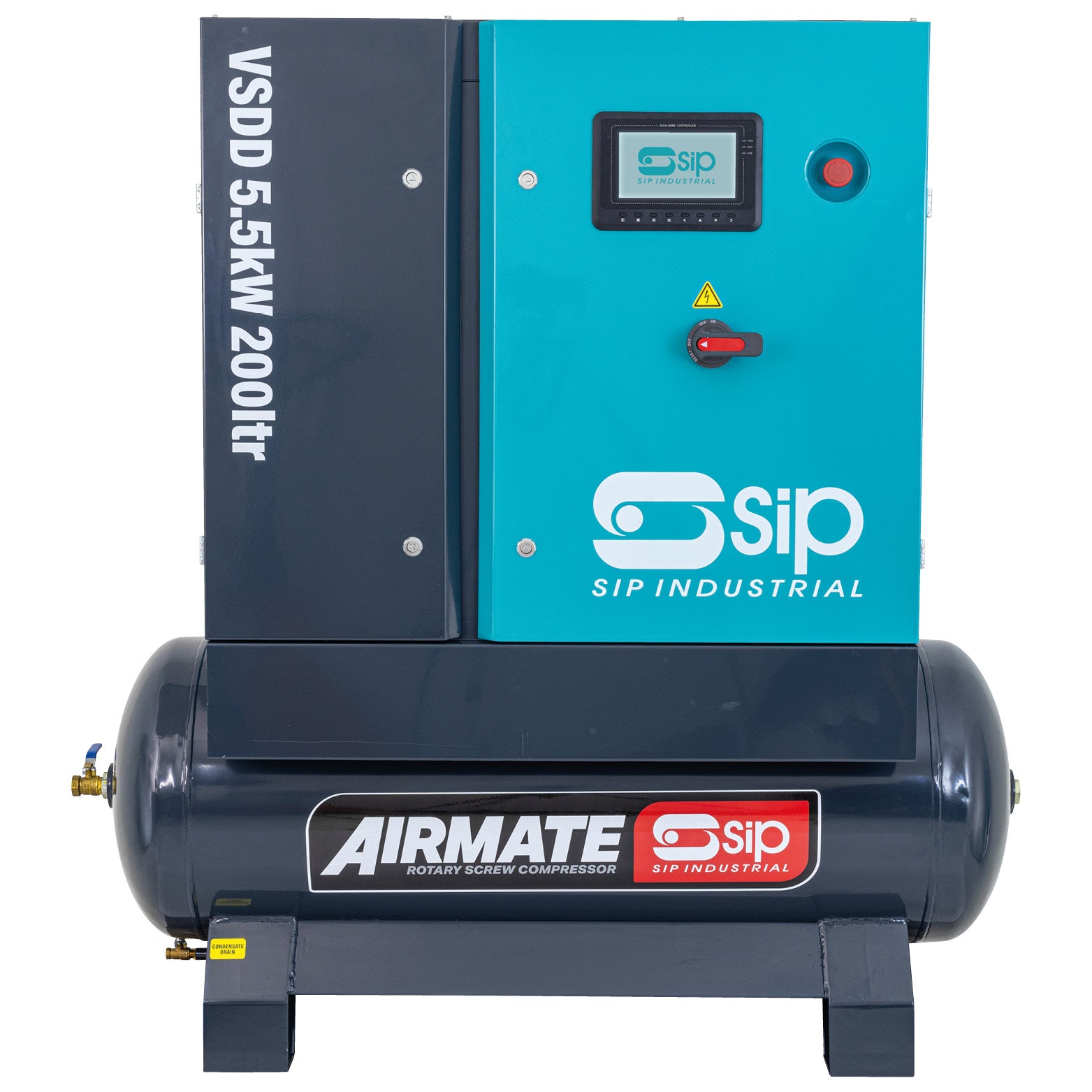 SIP 08260 VSDD 5.5kW 10bar 200ltr 400v Rotary Screw Compressor