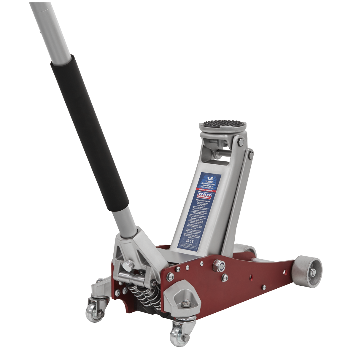 Sealey RJAS1500 Aluminium/Steel Trolley Jack with Rocket Lift 1.5 Tonne