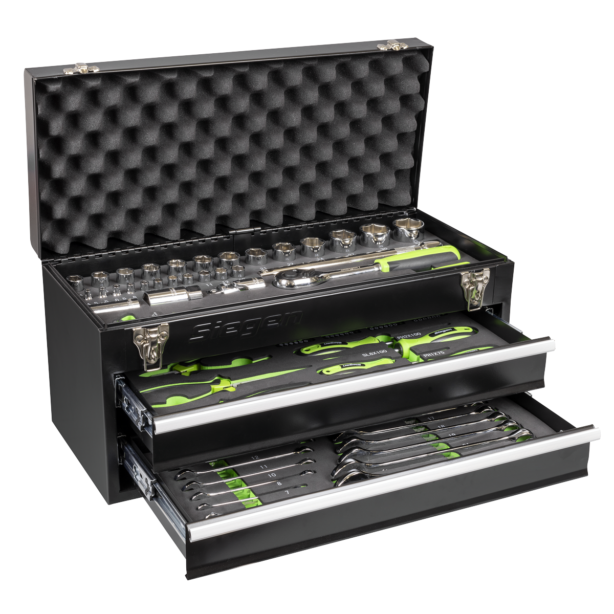 Sealey S01055 Siegen Portable Tool Chest 2 Drawer with Tool Kit 90pc