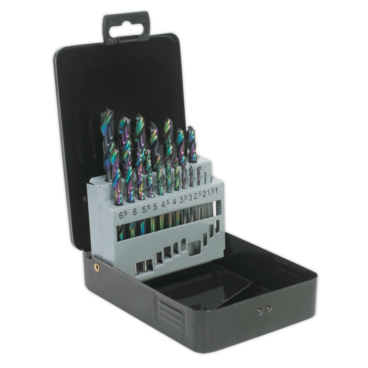 Sealey S0868 HSS Drill Bit Set 19pc Edge Ground Metric DIN 338