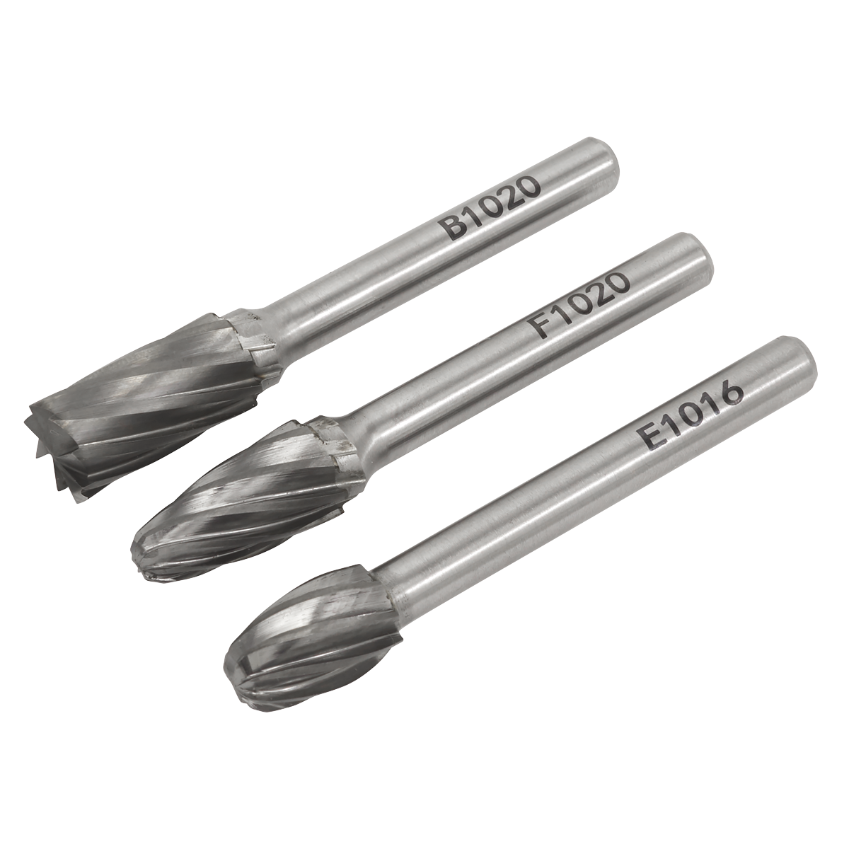 Sealey SDBCK3 Tungsten Carbide Rotary Burr Set 3pc Ripper/Coarse
