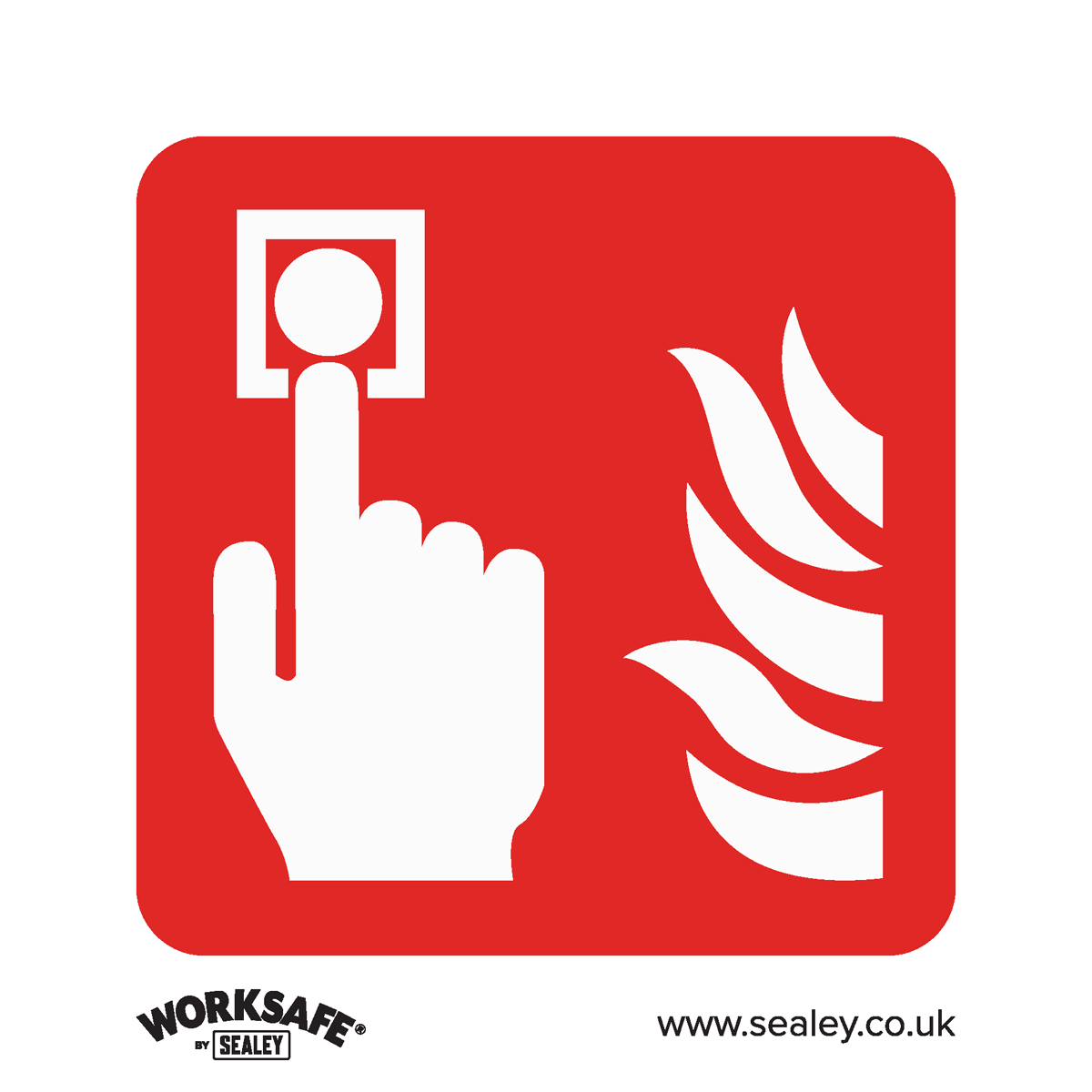 Sealey SS31P10 Safe Conditions Safety Sign - Fire Alarm Symbol - Rigid Plastic - Pack of 10
