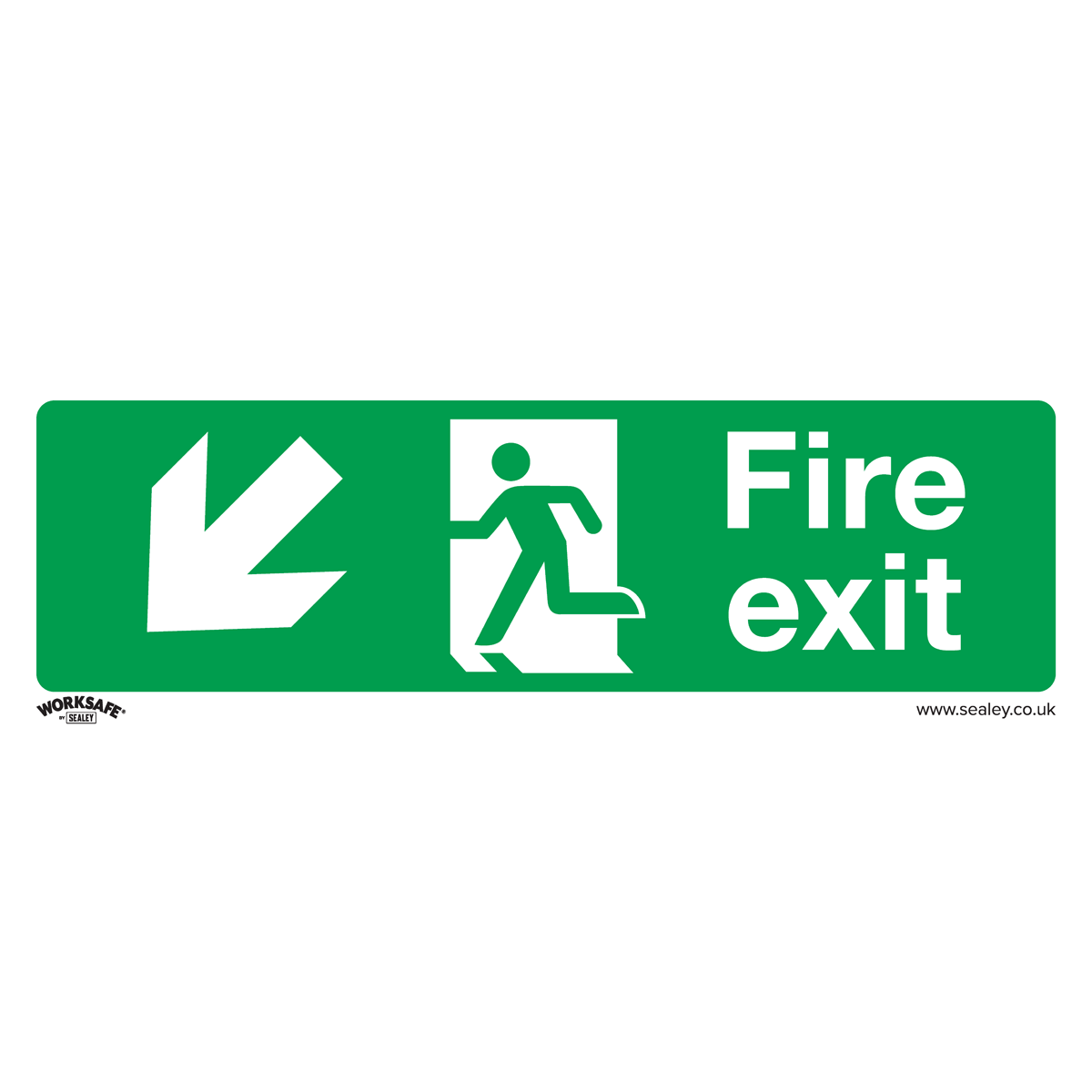 Sealey SS34V1 Safe Conditions Safety Sign - Fire Exit (Down Left) - Self-Adhesive Vinyl