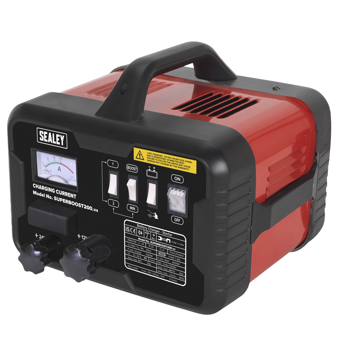 Sealey SUPERBOOST200 12/24V Starter/Charger 200/45A 230V