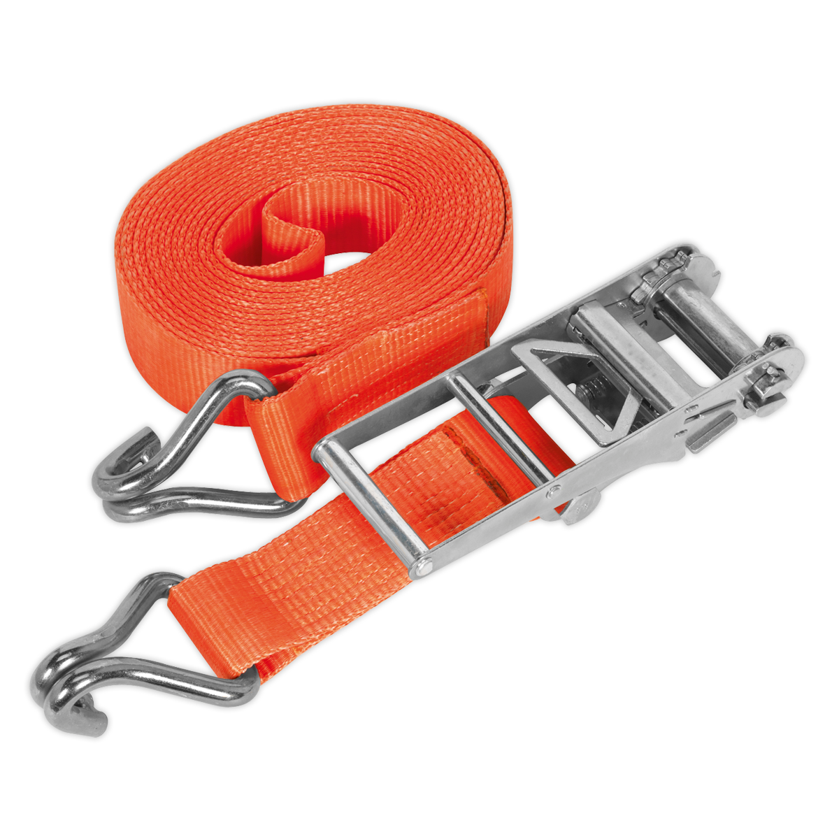 Sealey TD10008J Ratchet Tie Down 75mm x 8m Polyester Webbing 10000kg Breaking Strength