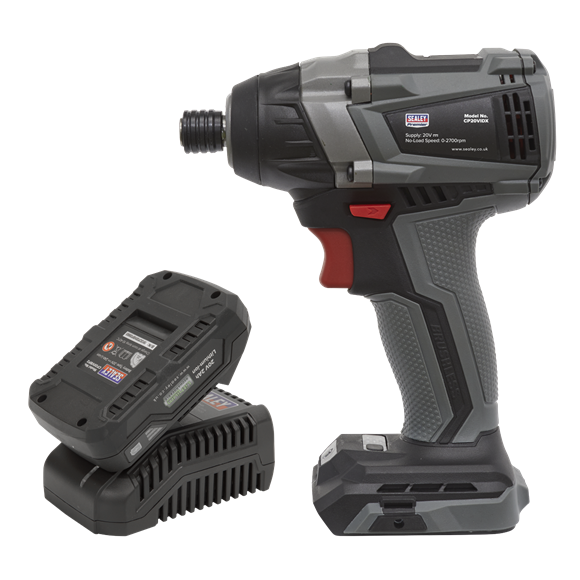 Sealey CP20VIDXKIT1 Brushless Impact Driver Kit 1/4" Hex 20V 2Ah