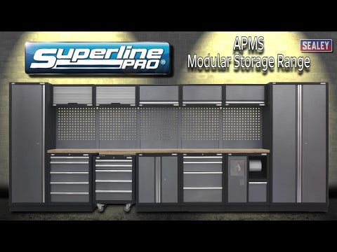 Sealey APMSSTACK12SS Superline Pro 2.04m Storage System - Stainless Steel Worktop