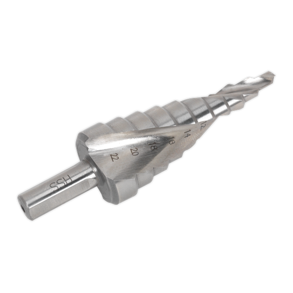 Sealey AK4747 HSS 4341 Step Drill Bit 4-22mm Spiral Flute